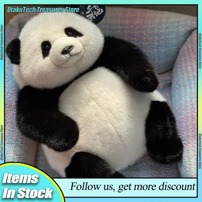 Genuine Large Size Cute Panda Qi Zai Hua Hua Throw Pillow Plush Toys Soft Panda Give Random Gift Imitation Mink Hair Panda Head