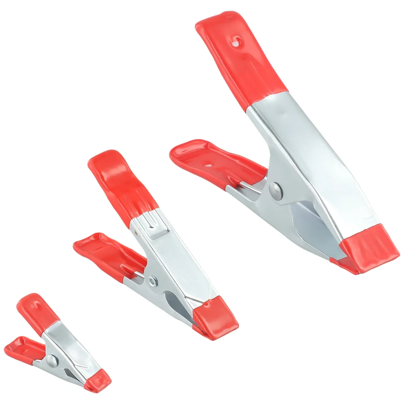 1pc 2/4/6 Inch Multifunction Metal Sheet Spring Clamps Tent Clip A-type  Crocodile Clip Red Plastic Tips Tool Clips Grip Holder