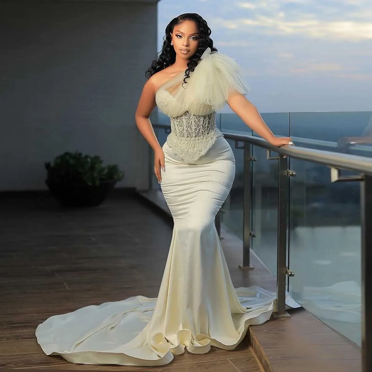 

Aso Ebi Mint Mermaid Evening Dresses Two Pieces Beaded Lace Top Mermaid Skirt Wedding Second Dress African 2 Pieces Formal Gowns