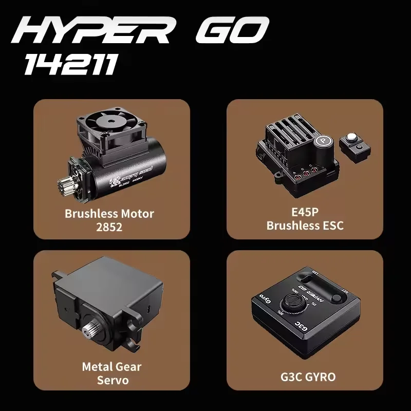 HYPER GO MJX14211 1/14 RC Auto 75 km/h Brushless 2.4G Auto telecomandata con giroscopio Off-road Racing 4WD RC Truck Toys come regalo