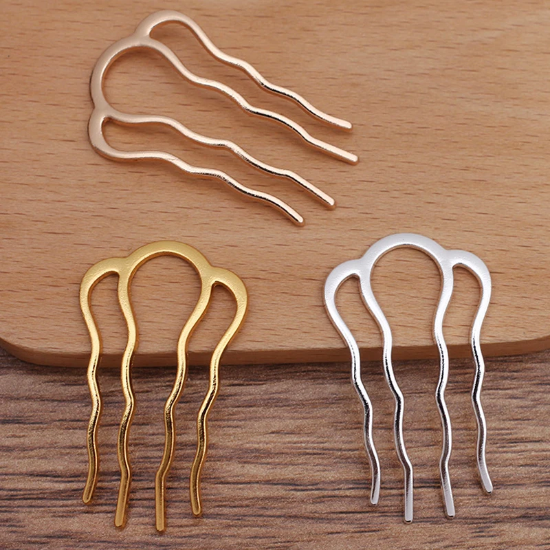 5pcs DIY Alloy Hair Comb Hairpin Hair Sticks Pins Base Bridal Headwear for Women Wedding Hair Jewelry Making Accessories