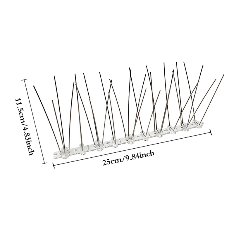 1Pc 25cm Bird Repeller Anti-Cat Balcony Plastic Pedestal Stainless Steel Bird Repellent Thorn Spikes Net Fence Anti-Bird Device