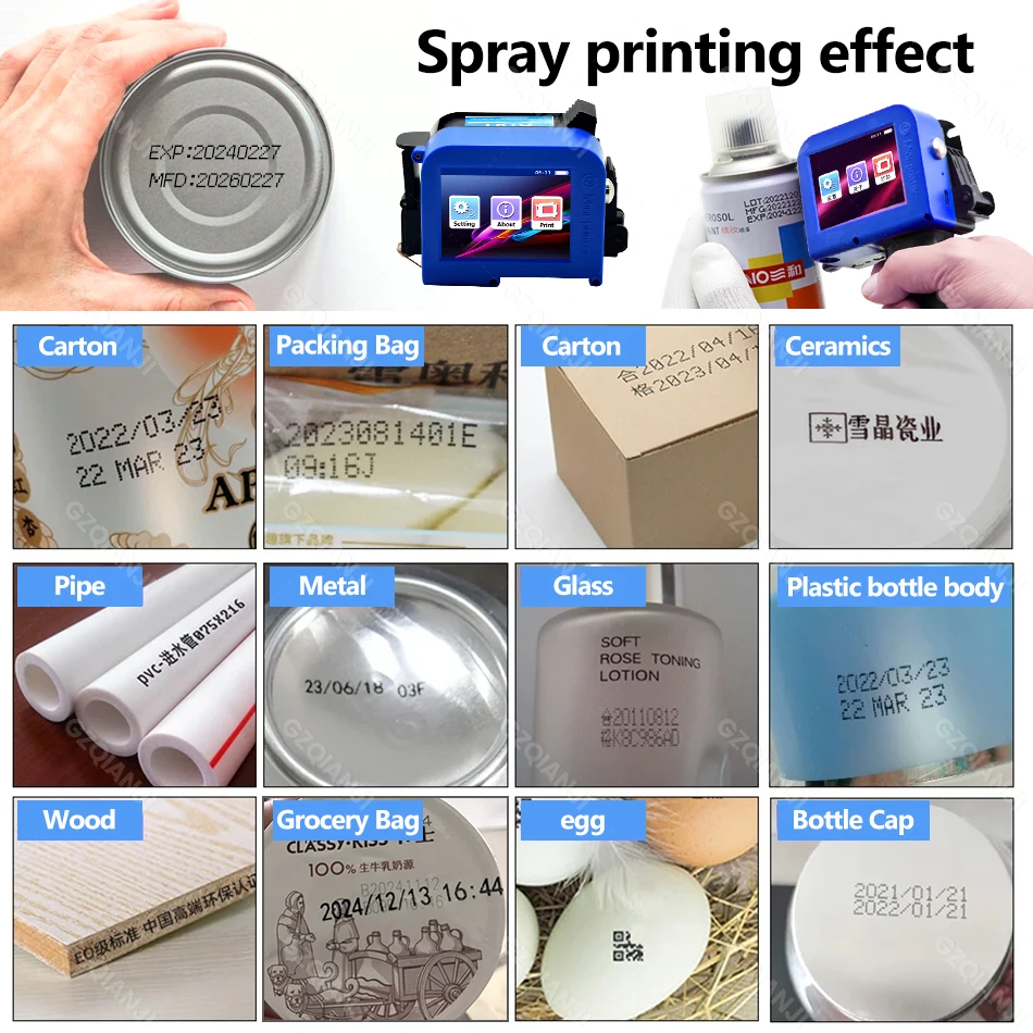 2-12.7mm Portable Handheld Mini Inkjet Printer Text QR Barcode Image Batch Number Logo Expire Date Label Coding Machine 28Langua