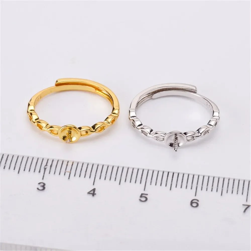 

Wholesale Classic Ring Accessorie Settings Adjustable Blank Pearl Ring Setting Base For Women Diy Jewelry Making J012