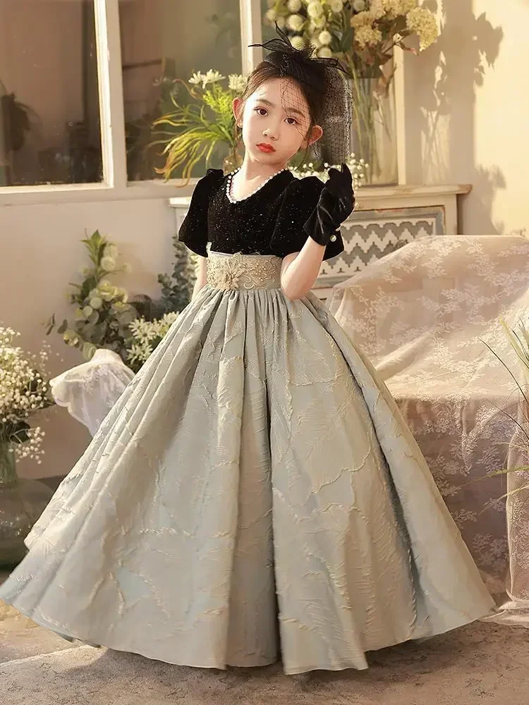 Elegant Evening Prom Princess Dress for Girls Clothes Kids Teenager Children Wedding Party Pageant Graduation Outfits Vestidos