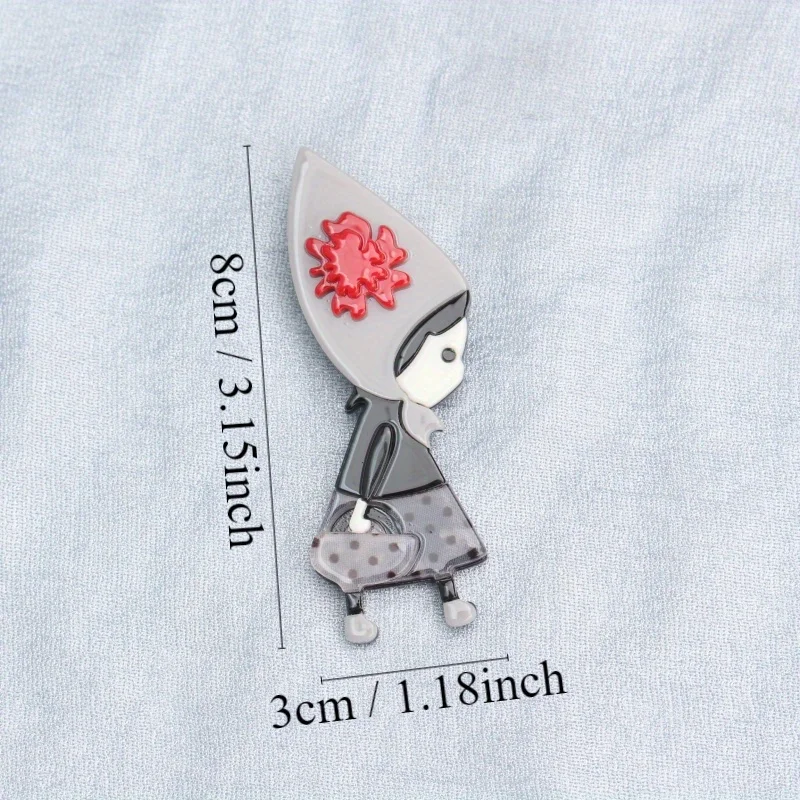 Stylish Cute Personality Little Girl Brooch Ladies Pin Corsage Student Accessory Gift