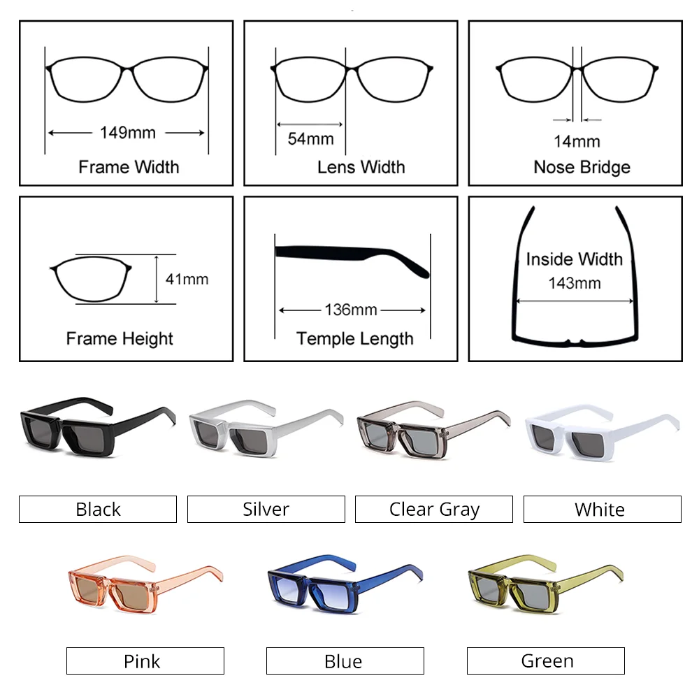 2025 y2k Fashion Designer Sunglasses Women Mens Rectangle UV400 Sun Glasses Male Retro Luxury Brand Small White Shades Ladies