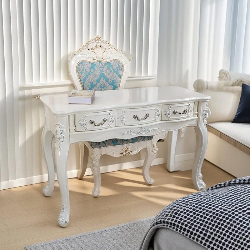European manicure table pastoral French desk modern simple student desk cabinet solid wood computer