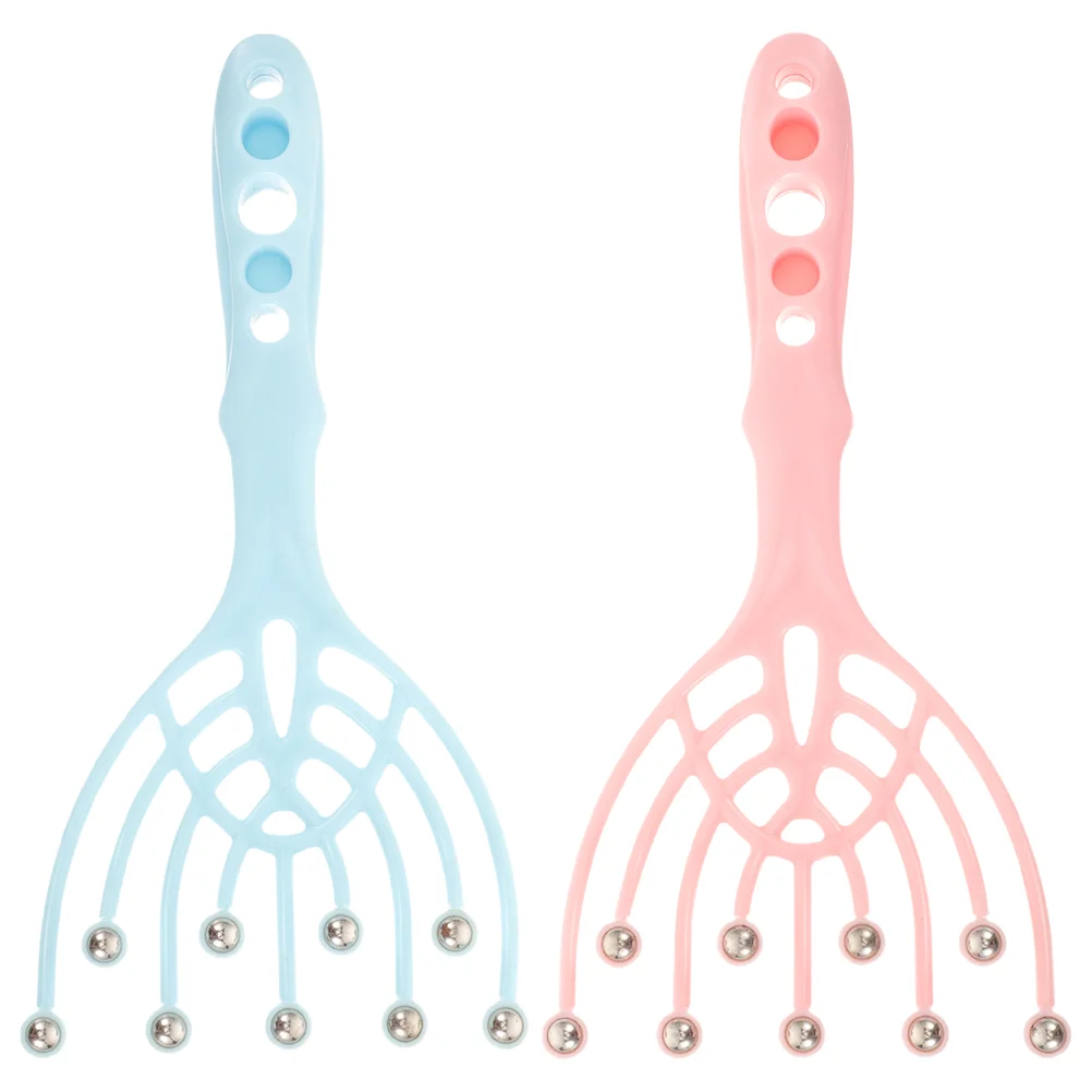 

2 Pcs Nine Claw Massager Manual Scalp Massagers Scratcher Stress Reliever Hair Pp Head