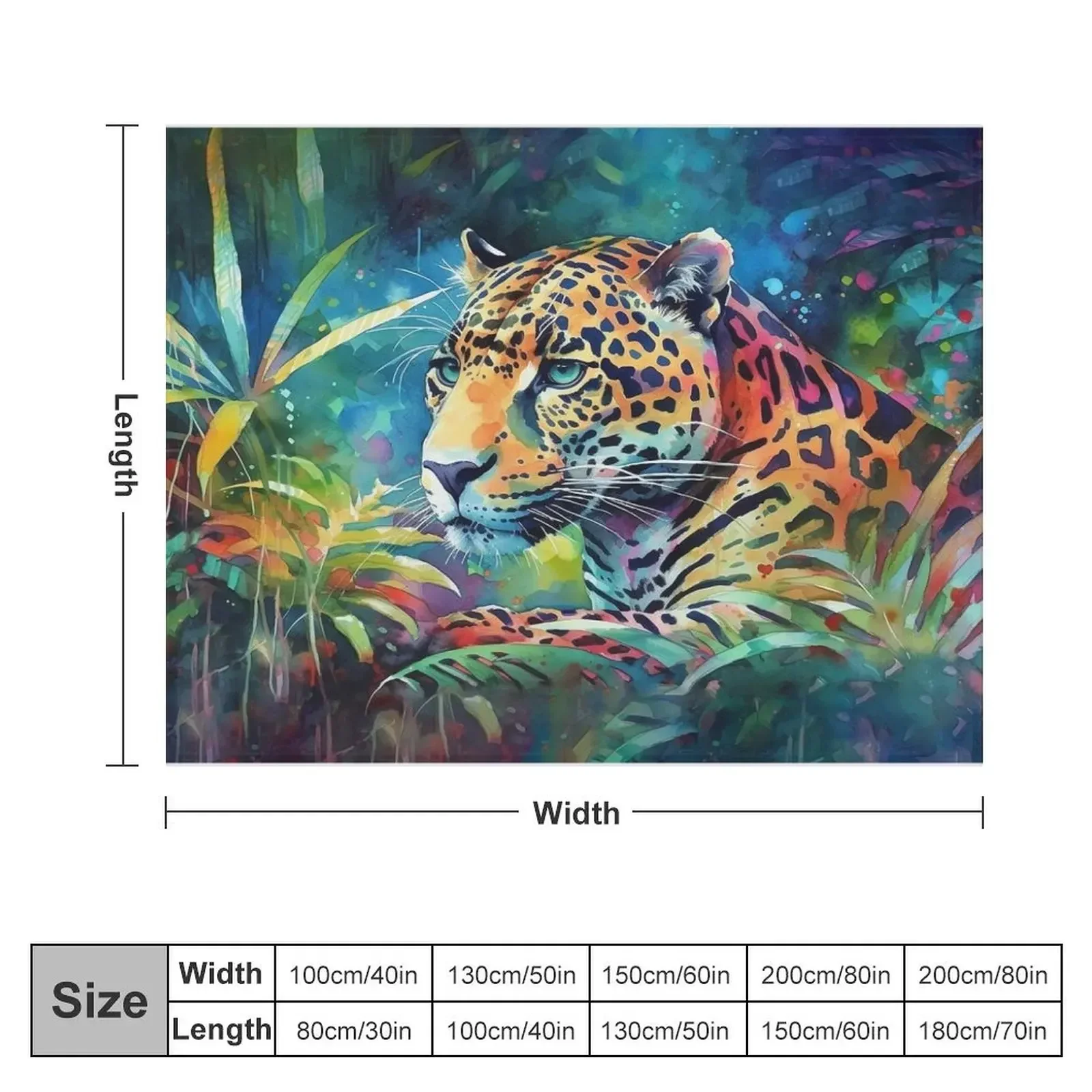 Jaguar Jungle Watercolor Throw Blanket For Baby blankets and throws Blankets