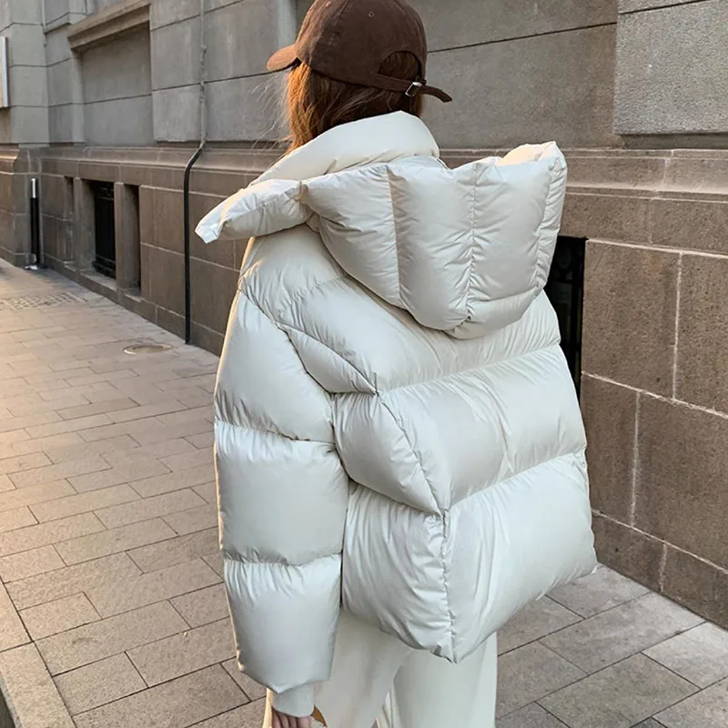 2025 Autumn Winter Short Parkas Women Korean Fashion Thick Warm Down Cotton Jacket Woman Casual Loose Hooded Cotton-Padded Coat