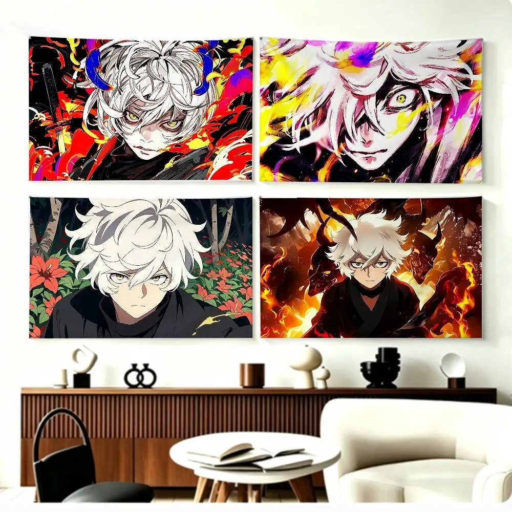 Dark Ninja Hell's Paradise   Flags Wall Hanging Background Art Banner for Bedroom Home Outdoor Decor