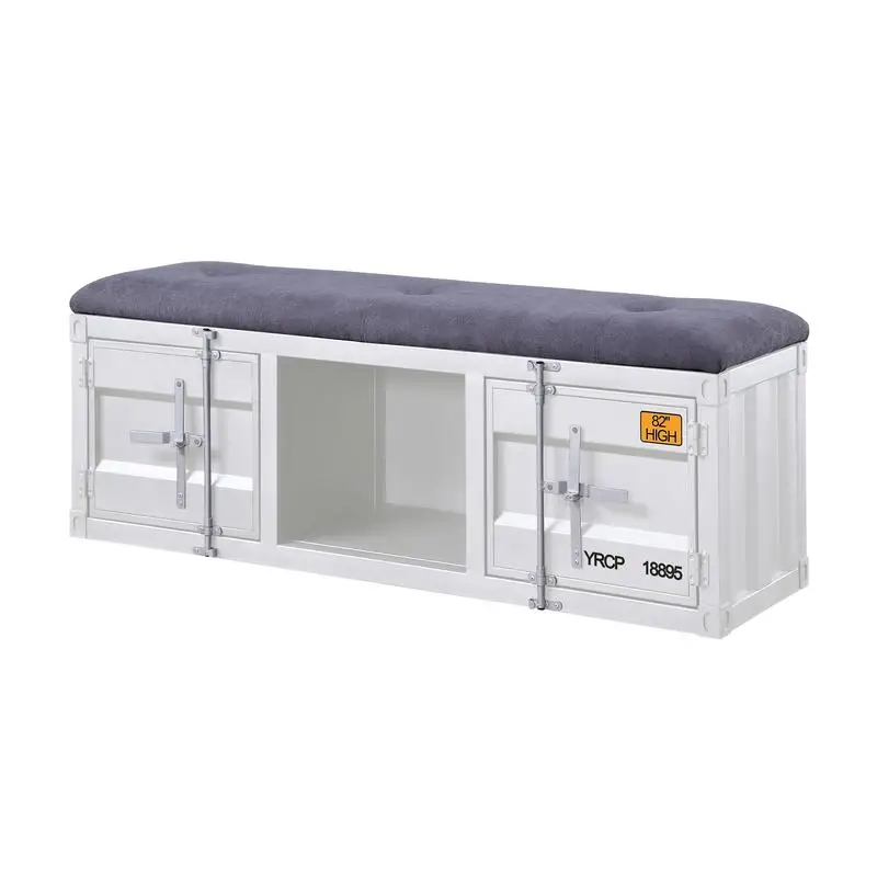 

Grey White Storage Bench Organiser for Home Entryway Living Room Furniture, Compact & Stylish Design