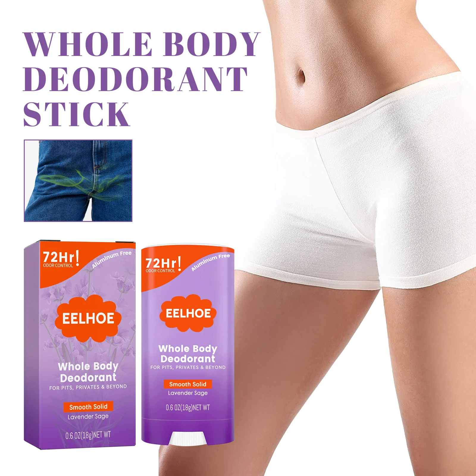 Whole Body Deodorant Stick 72 Hour Odor Control Long-Lasting Fragrance Armpit Odor Remove Sweat Refreshing Antiperspirant Stick