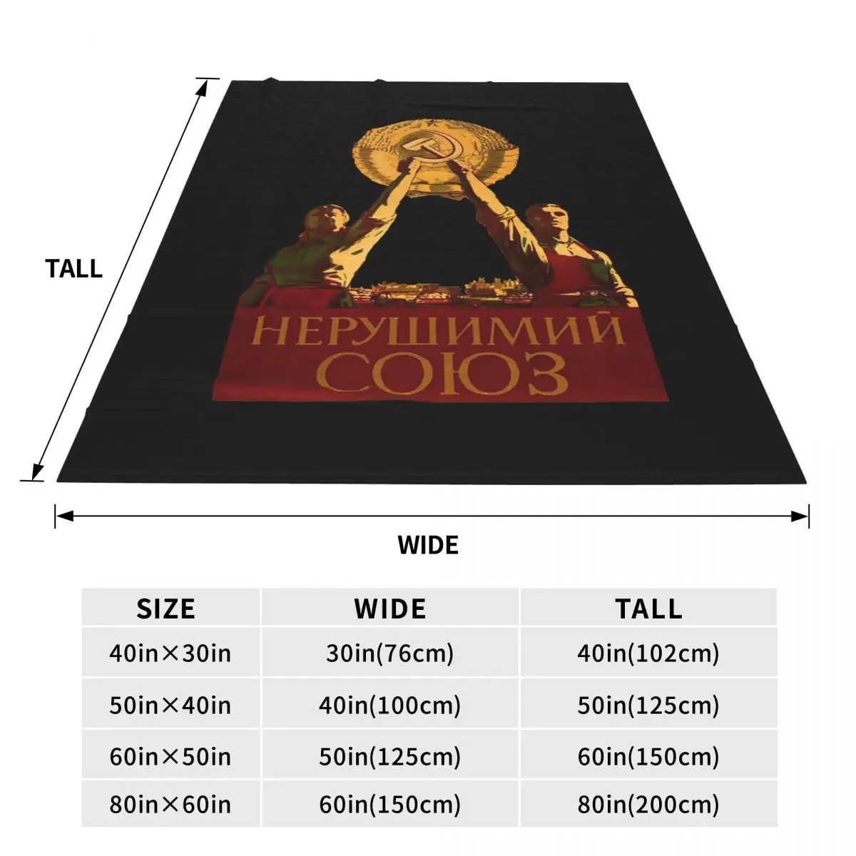 Soviet Union Russian USSR Distressed CCCP Blanket Soft Warm Flannel Throw Blanket Bedspread for Bed Travel Home Sofa
