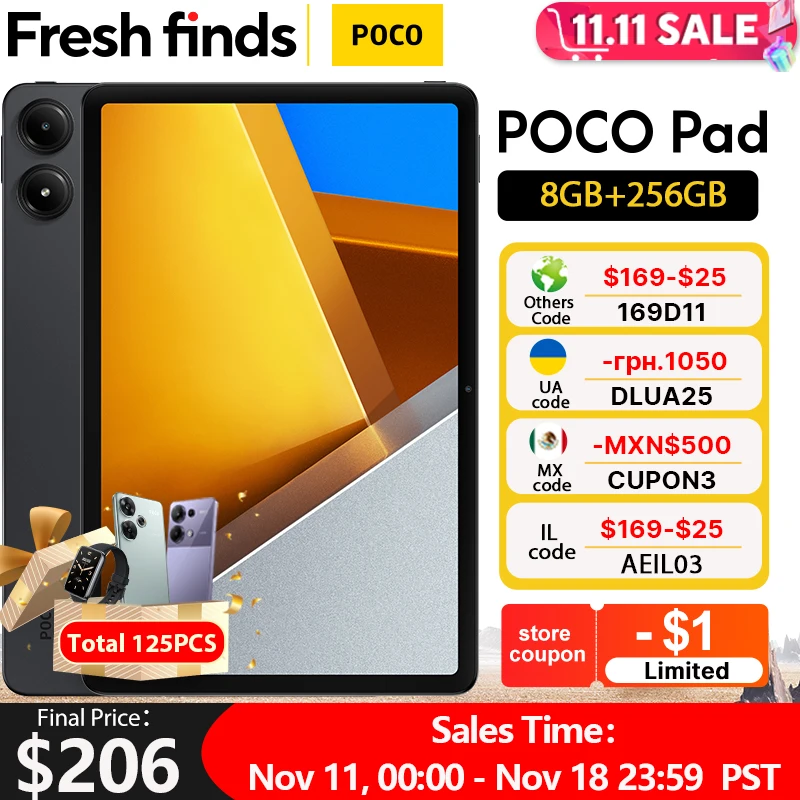 [World Premiere] POCO Pad Global Version 12.1'' 2.5K Display Tablet Snapdragon 7s Gen 2 Octa core 10000mAh Battery Dolby Atmos