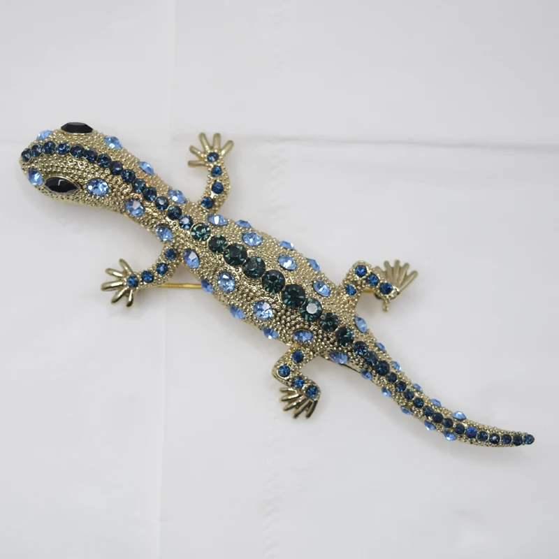 

12pcs/lot Wholesale Rhinestone Gecko Pin brooches jewelry gift Accessories C101895