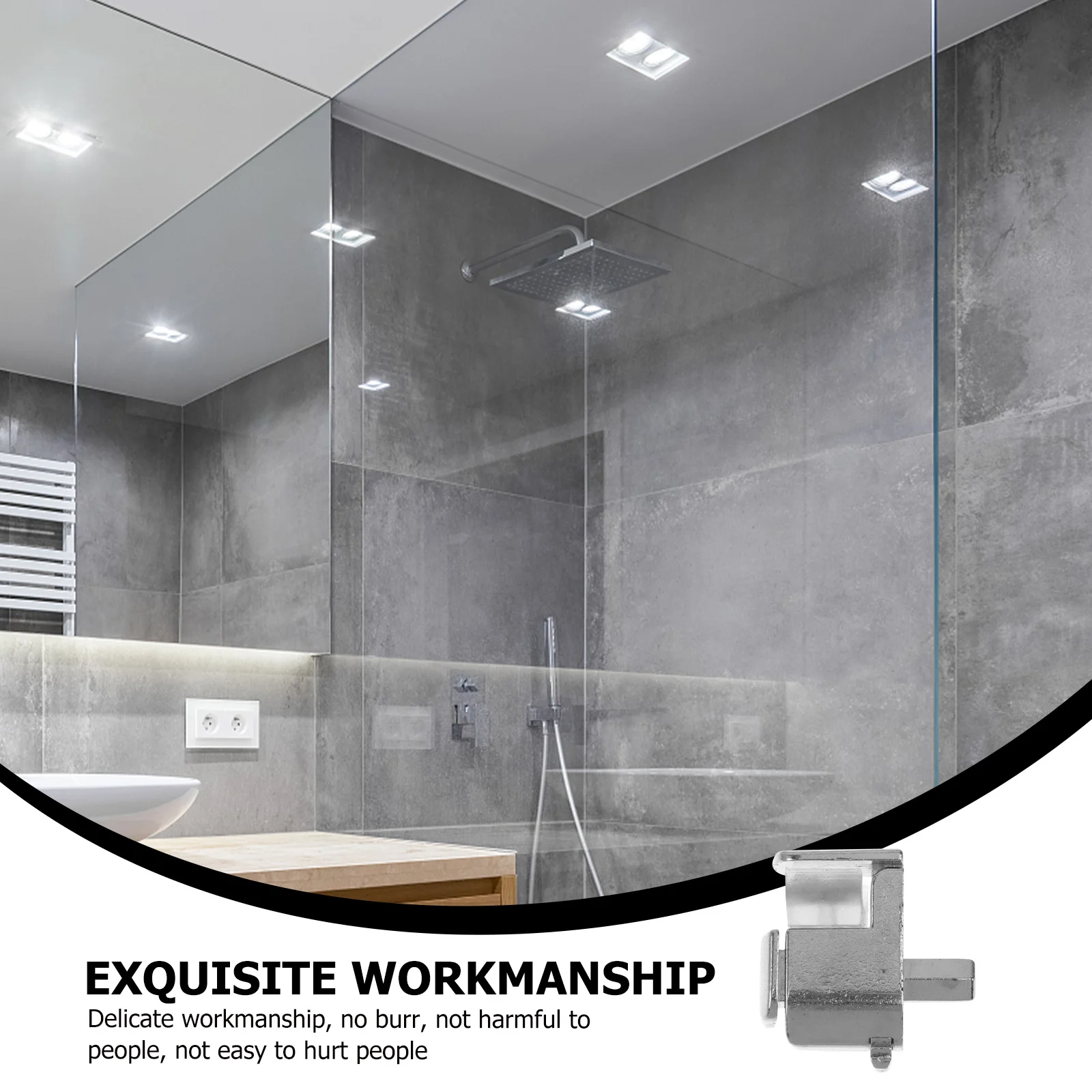 

4Pcs Glass Shelf Brackets Adjustable Zinc Alloy Mounting Clamps for Glass Panels and Boards Strong Supporting Holders