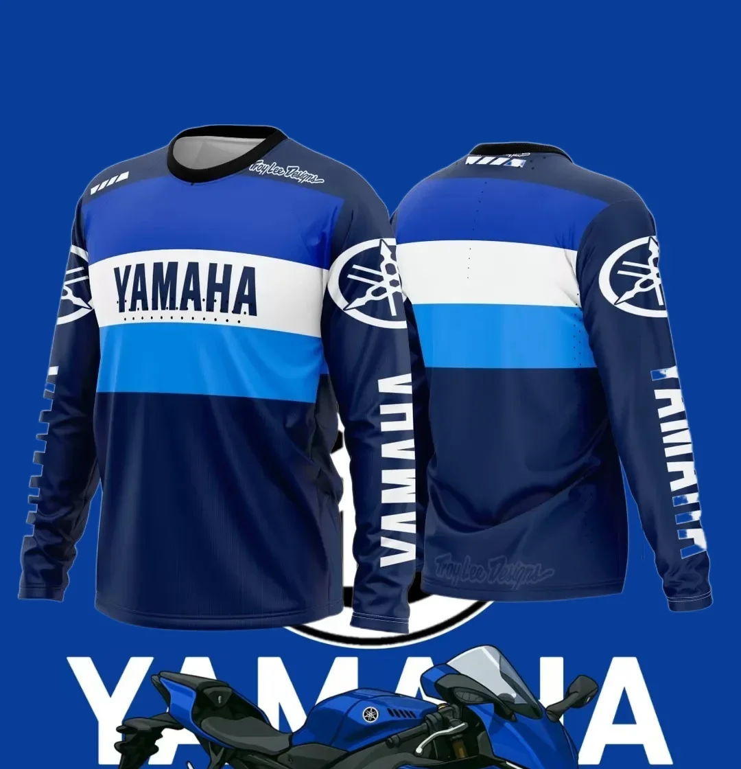

25/26 Новая популярная футболка с длинными рукавами Yamaha, весенне-осенняя униформа для любителей мотоциклов, одинаковая футболка для взрослых и детей