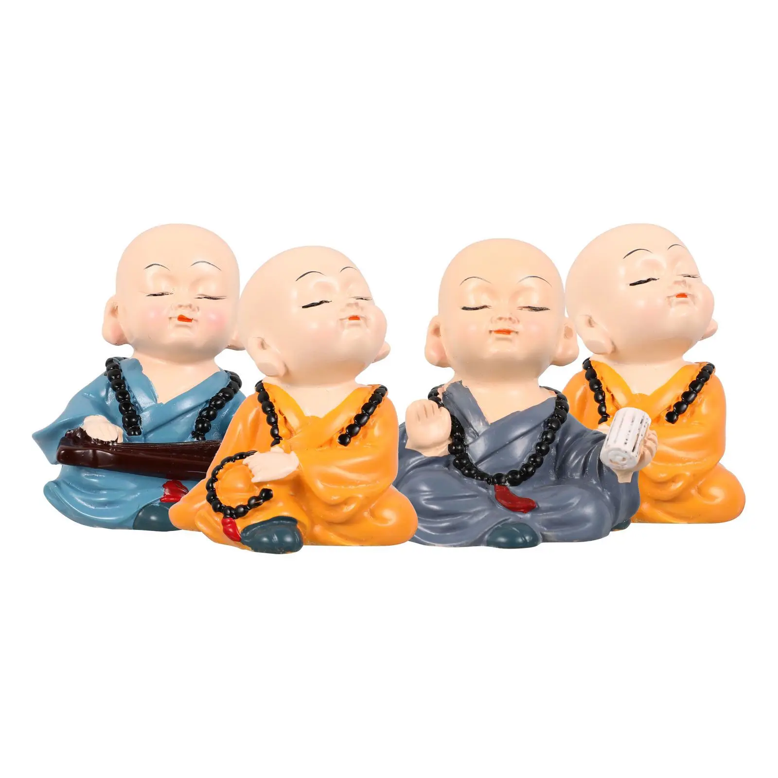 

4pcs Statues Resin Desktop Decor Home Zen Craft Lightweight Portable Figure Ornament For Family Gift