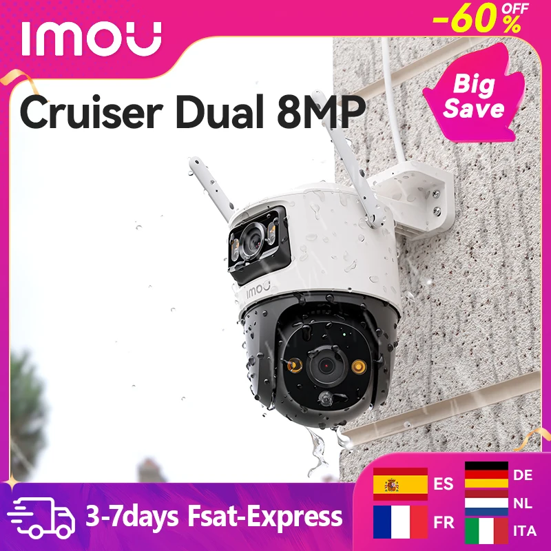 IMOU Cruiser Dual 8MP 10MP Dual Lens Outdoor PT Camera  Home Security IP Camera AI Human & Vehicle Detection Surveillance Camera