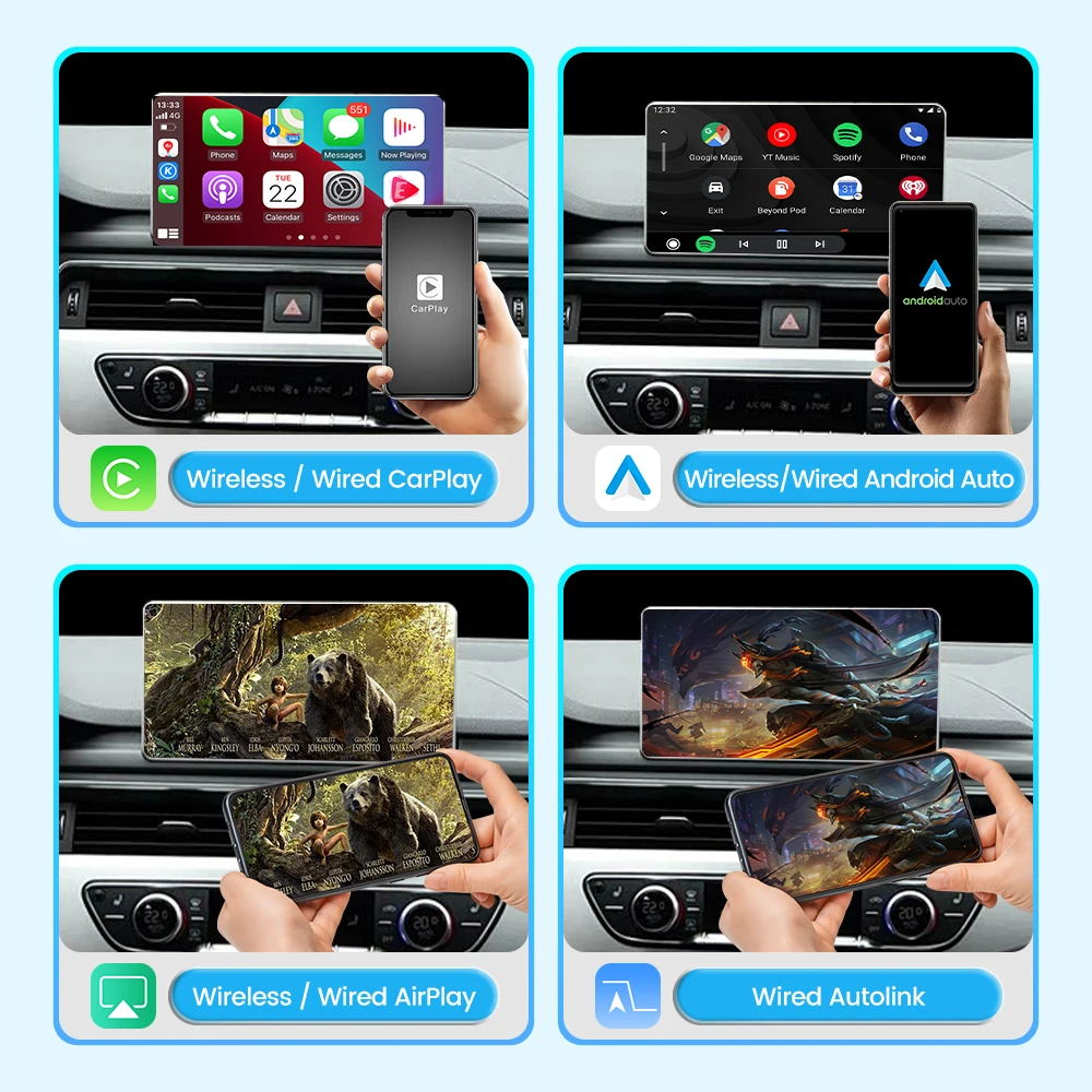 JoyeAuto for Audi 2012-2018 A3 MMI 2016-2018 A4/A5/Q2/Q5/Q7 B9 MIB Wireless CarPlay Android Auto Module AirPlay Mirror Retrofit