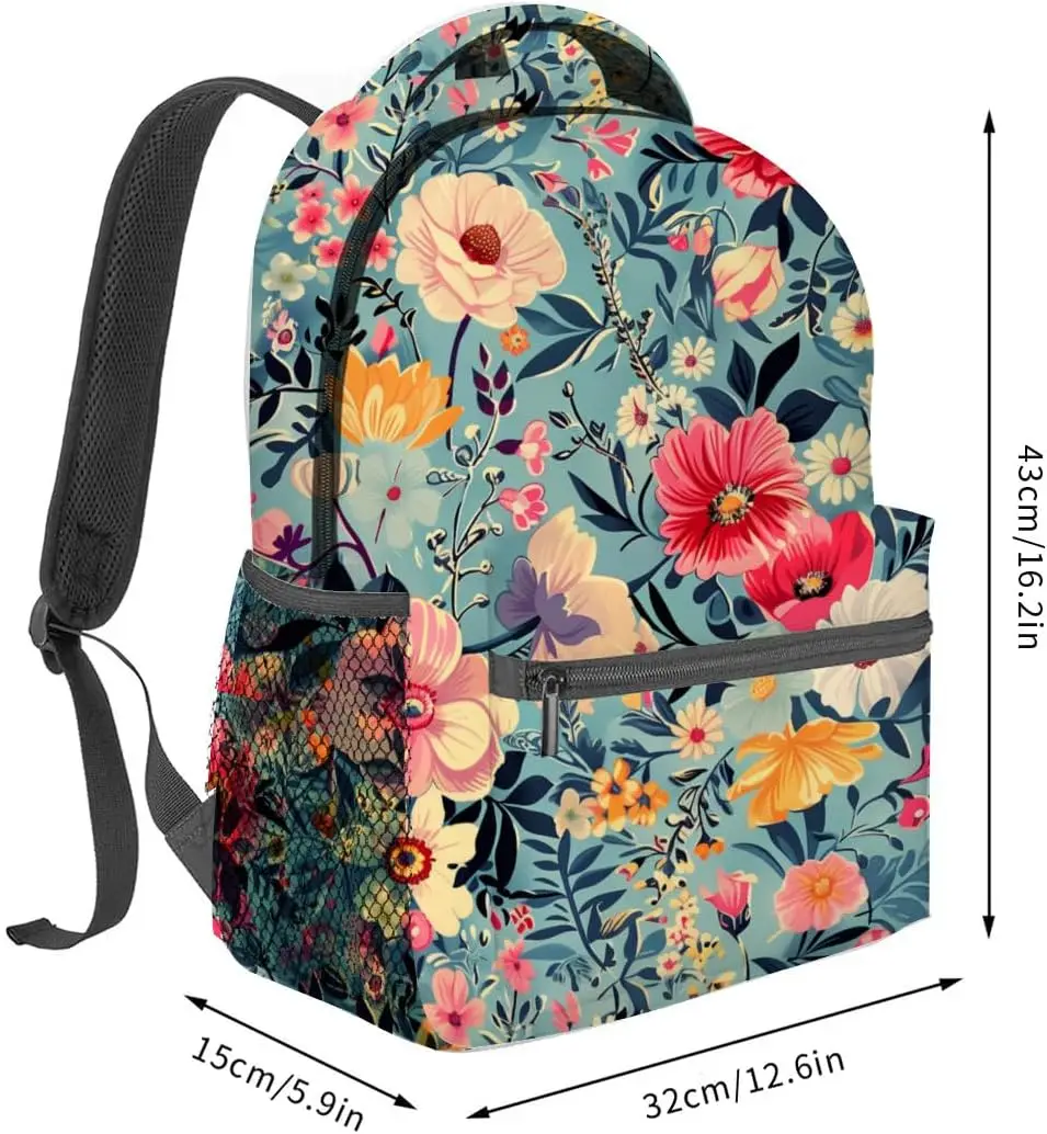 حقيبة ظهر مزهرة، حقيبة كمبيوتر محمول من البوليستر، حقائب ظهر زهرية نباتية ملونة للحديقة، حقيبة ظهر على شكل زهرة عتيقة، حقيبة ظهر هدايا لـ