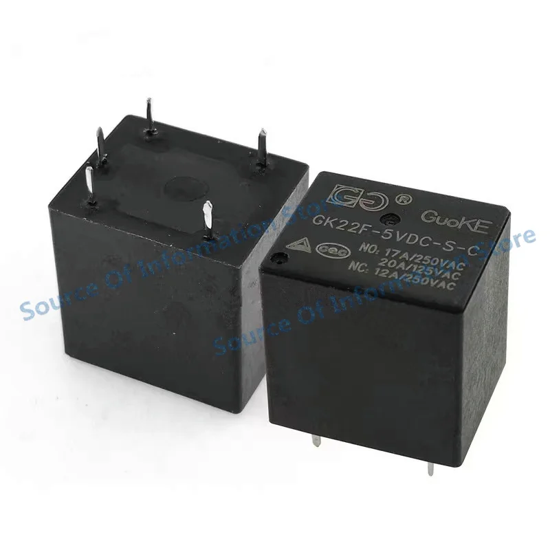 5Pcs GK22F-12VDC-S-C Relay 5V 12V 24VDC 5-Pin 17A DC Solid State Relay Module for Electronic Projects
