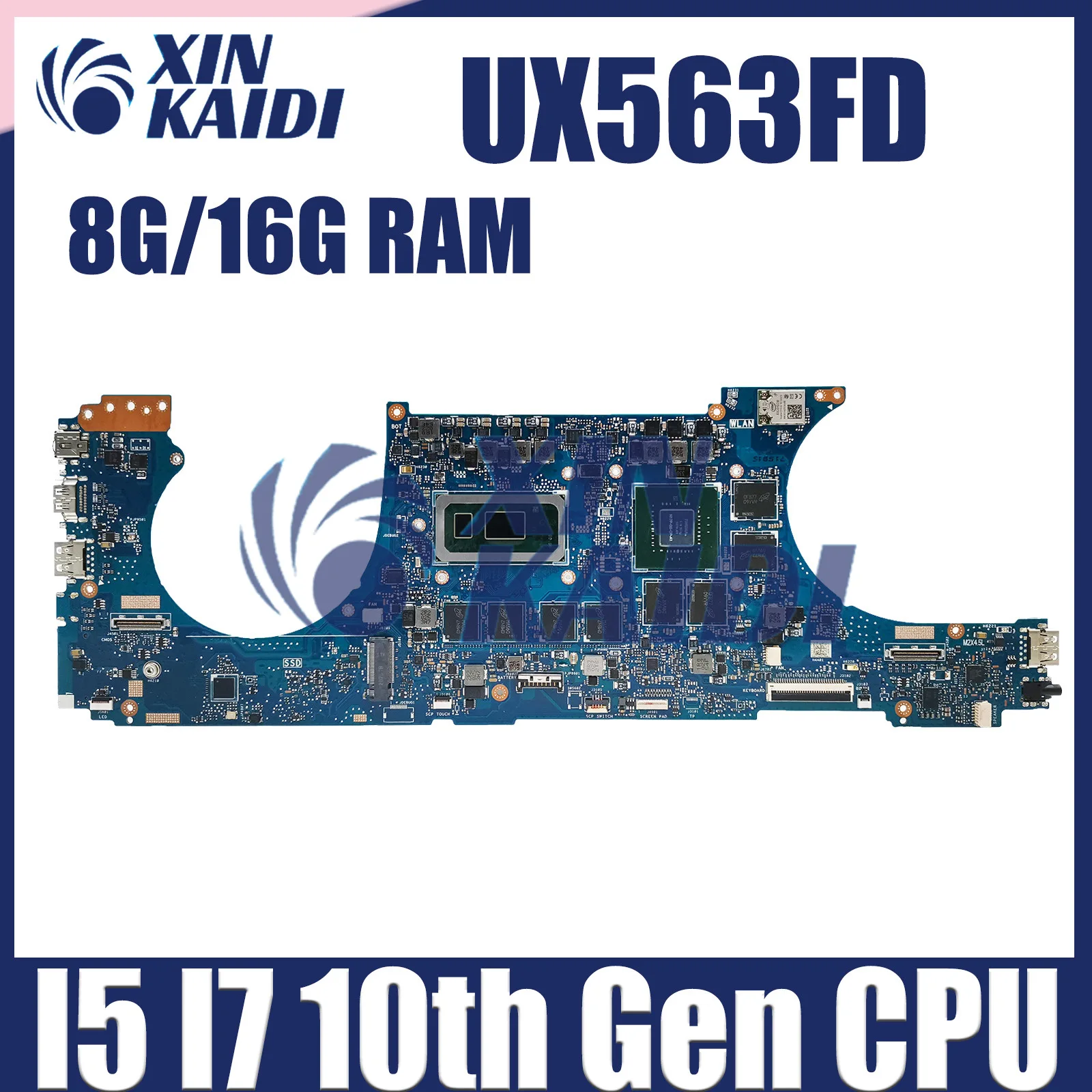 

Computer Mainboard For Asus ZenBook Flip UX563FD UX563F Q536FD BX563FD Laptop Motherboard i5 i7 10th Gen CPU GTX1050 8G 16G RAM