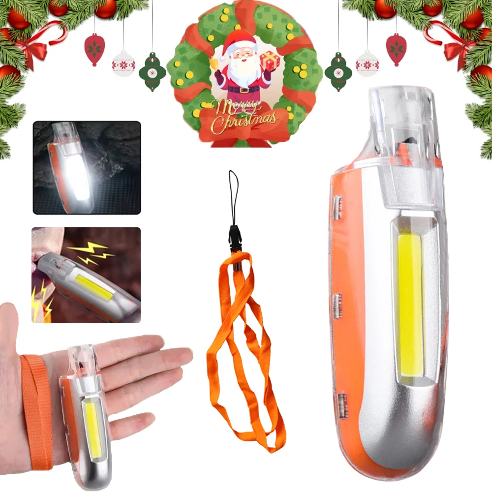 مصغرة LED صافرة ضوء USB قابلة للشحن التخييم المفاتيح ضوء 3 طرق الإضاءة مصباح يدوي في الهواء الطلق شعلة الطوارئ مع الحبل