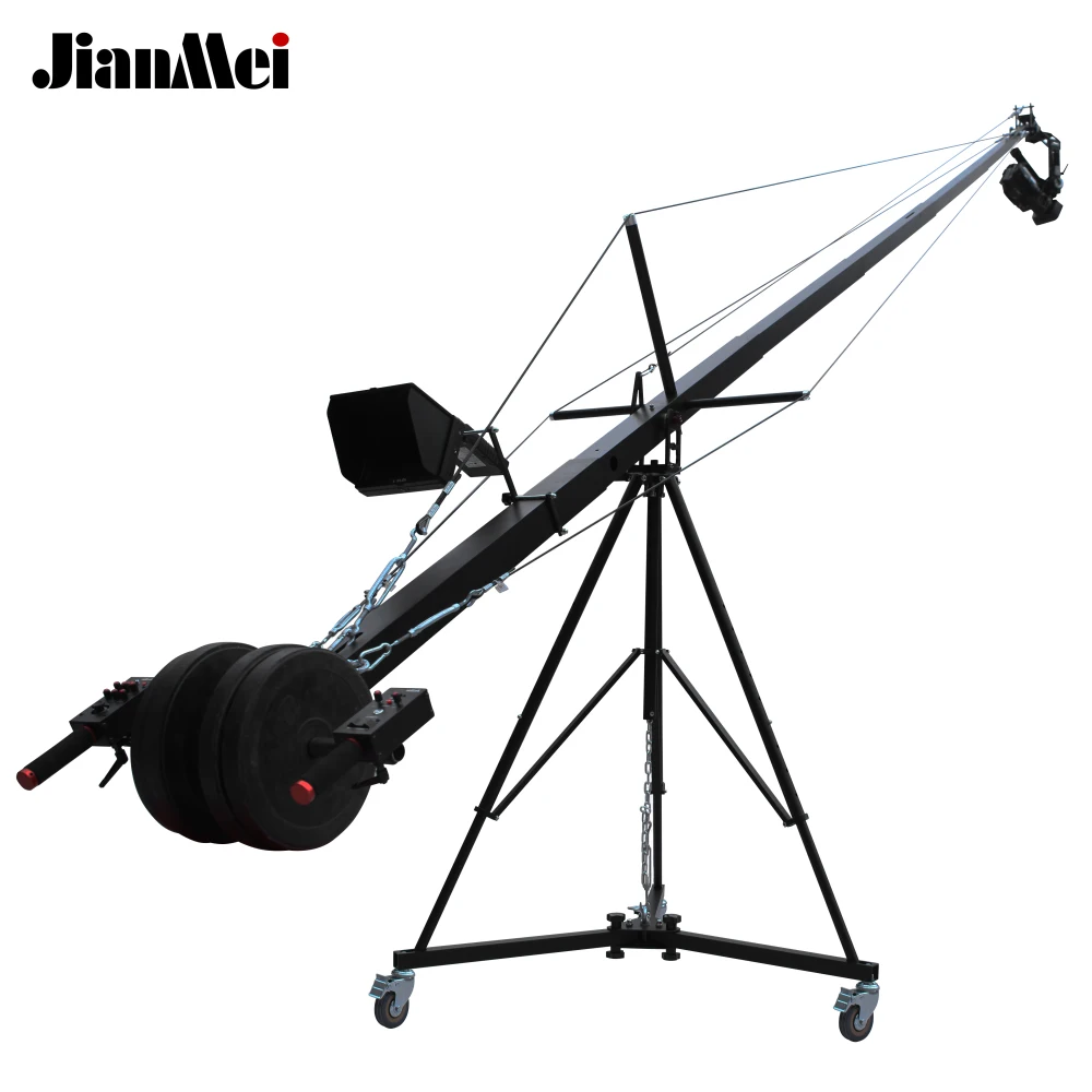 Jianmei Top Ranking  Foldable Aluminum Video Camera Crane Jib Zoom Controller Scissors Jimmy Jib With 2Axis Dutch Head