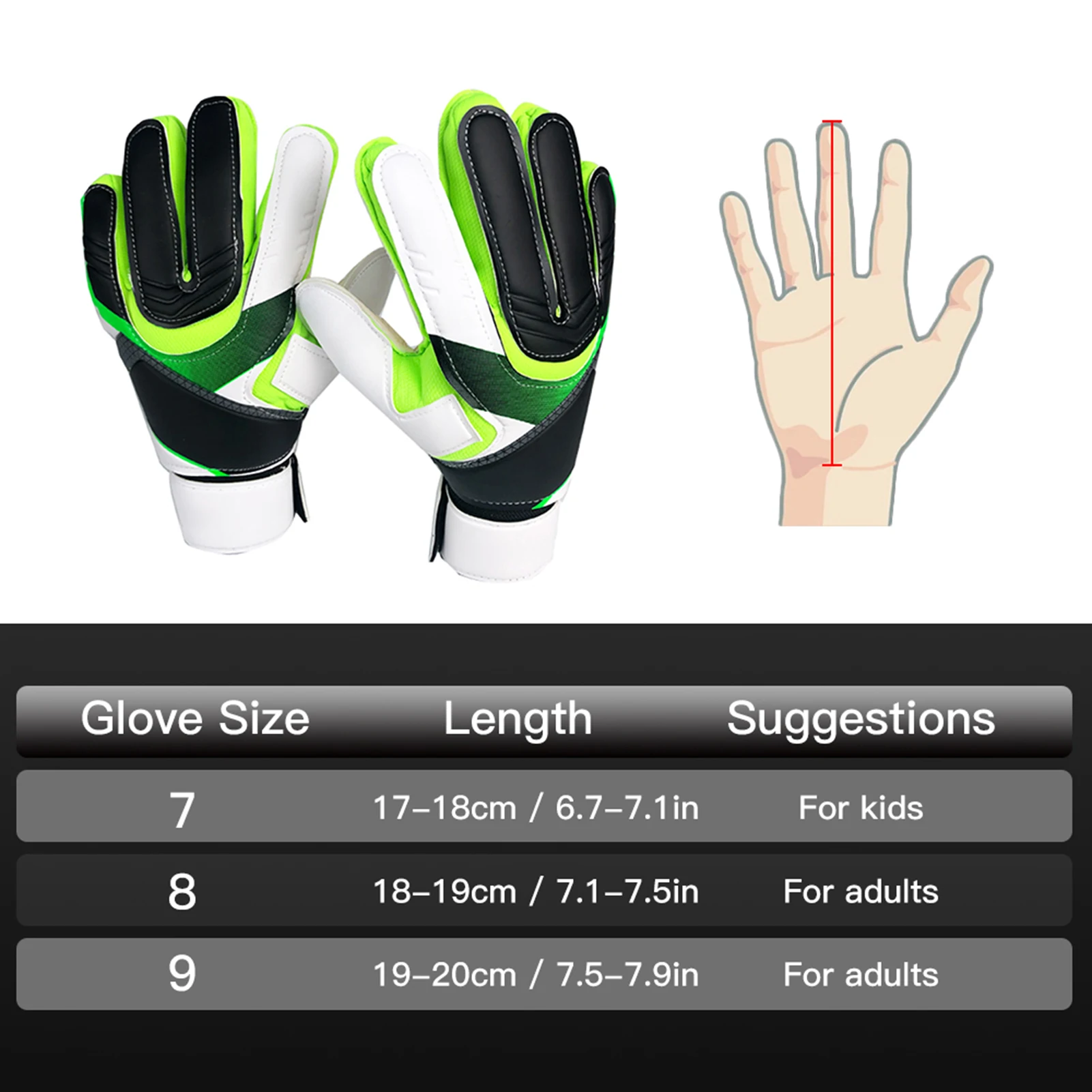 Sarung Tangan Kiper Sarung Tangan Kiper Sepak Bola untuk Anak-anak dan Dewasa Sarung Tangan Kiper Sepak Bola Ukuran 7/8/9 Sarung Tangan Kiper Sepak Bola