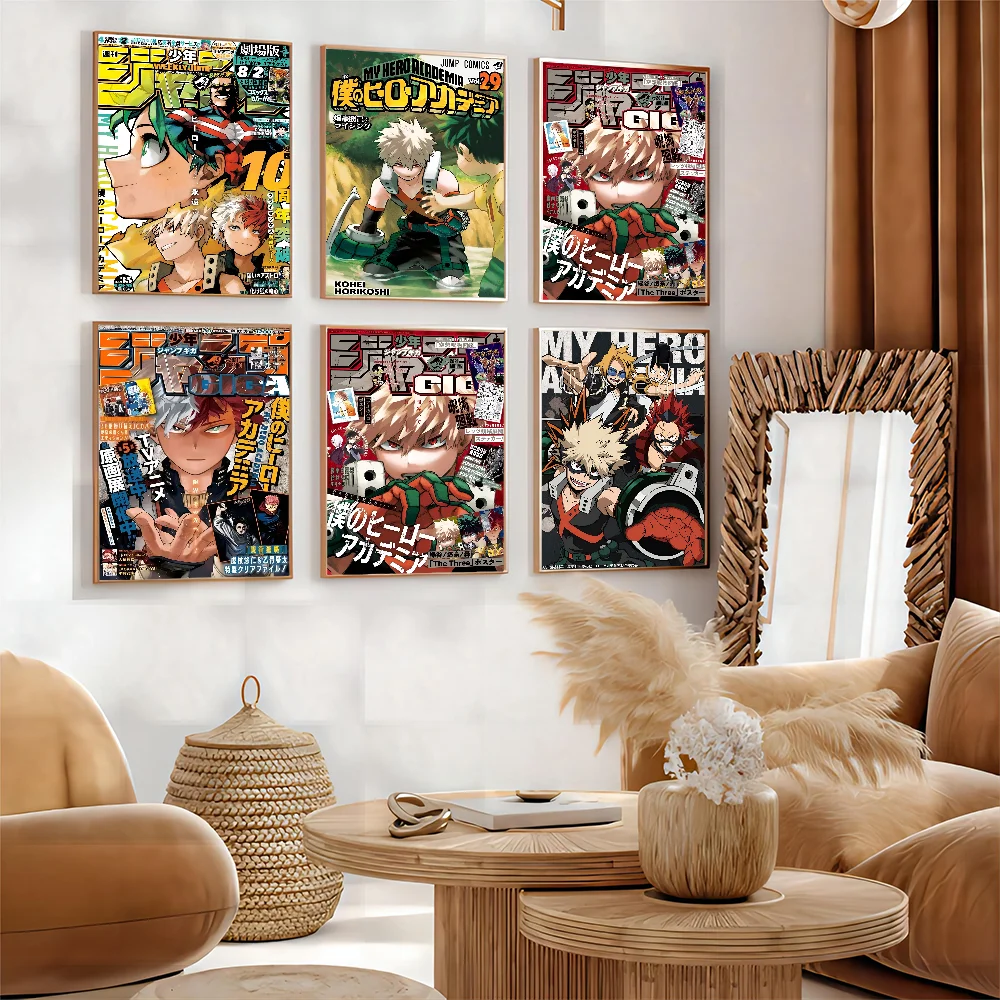 أنيمي B-Bakugo Katsuki الفيلم لزجة الملصقات خمر غرفة المنزل بار مقهى ديكور خمر اللوحة الزخرفية #4