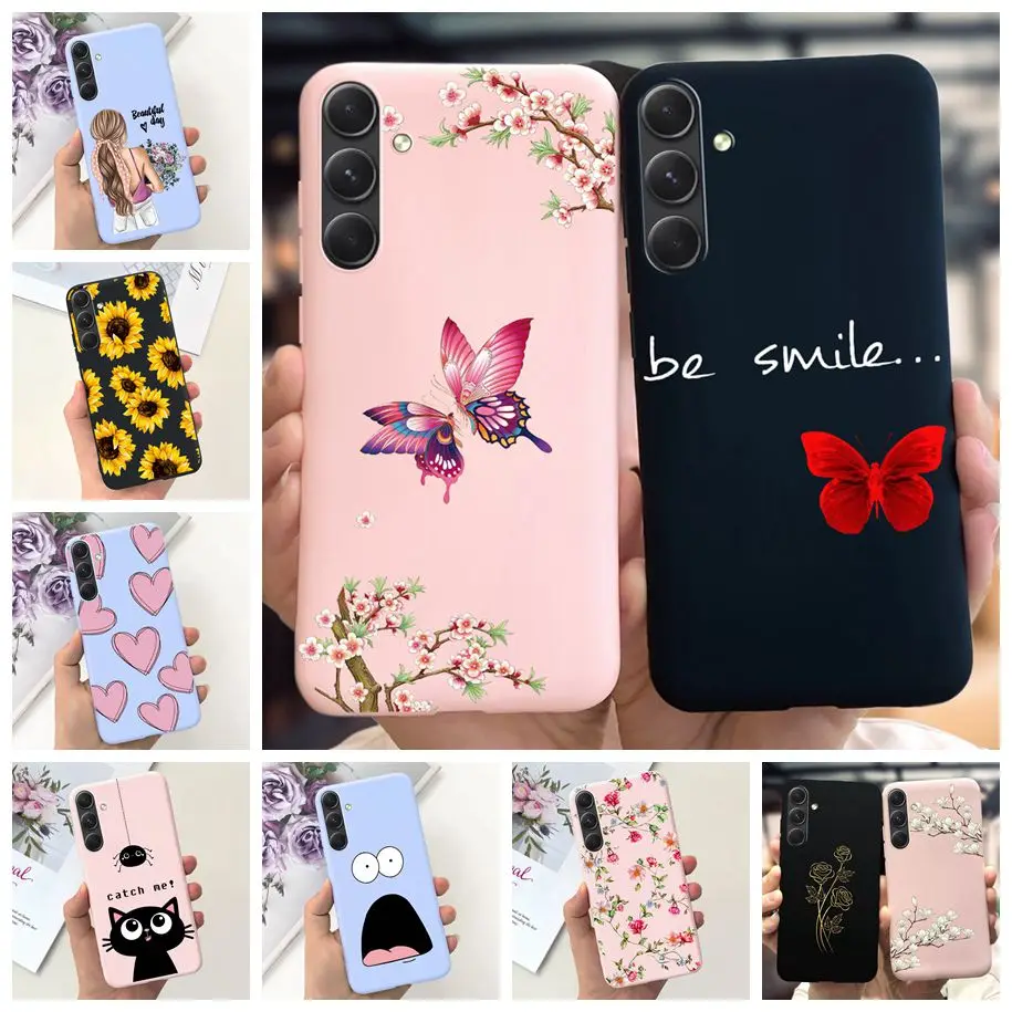 For Samsung A55 5G Case 2024 Fashion Butterfly Soft Silicone Back Cover For Samsung Galaxy A55 5G A 55 GalaxyA55 SM-A556B Bumper