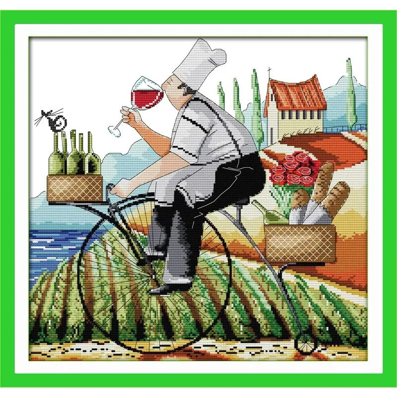 

Набор для вышивки крестом Joy Sunday с предварительной печатью, набор для вышивания ткани с штампованной формой Аиды, наслаждайтесь жизнью (2)