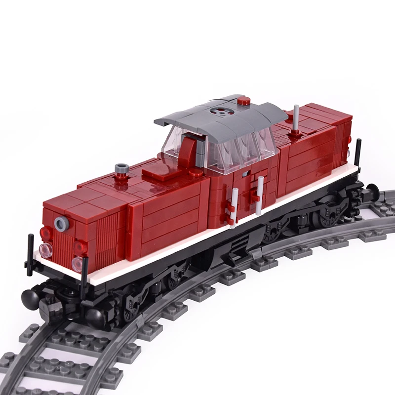 MOC City Creative Idea Train Rheingold Double-decker Transport Vehicle Carriage Building Block Bricks Kids DIY Technical Toys
