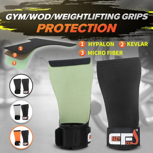 Empuñaduras de levantamiento de peso libre de tiza Hypalon, correas resistentes, ganchos de elevación de energía alternativa para calles de soporte de muñeca Deadlift