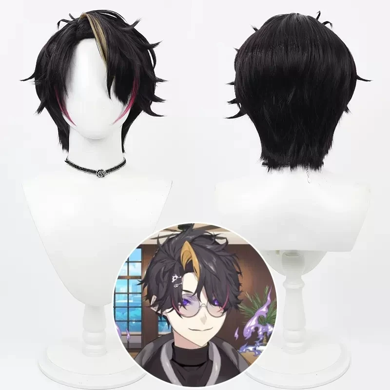 

Vtuber Nijisanji Shu Yamino Cosplay Wig Short Heat Resistant Synthetic Hair Halloween Party Role Play Carnival + Free Wig Cap