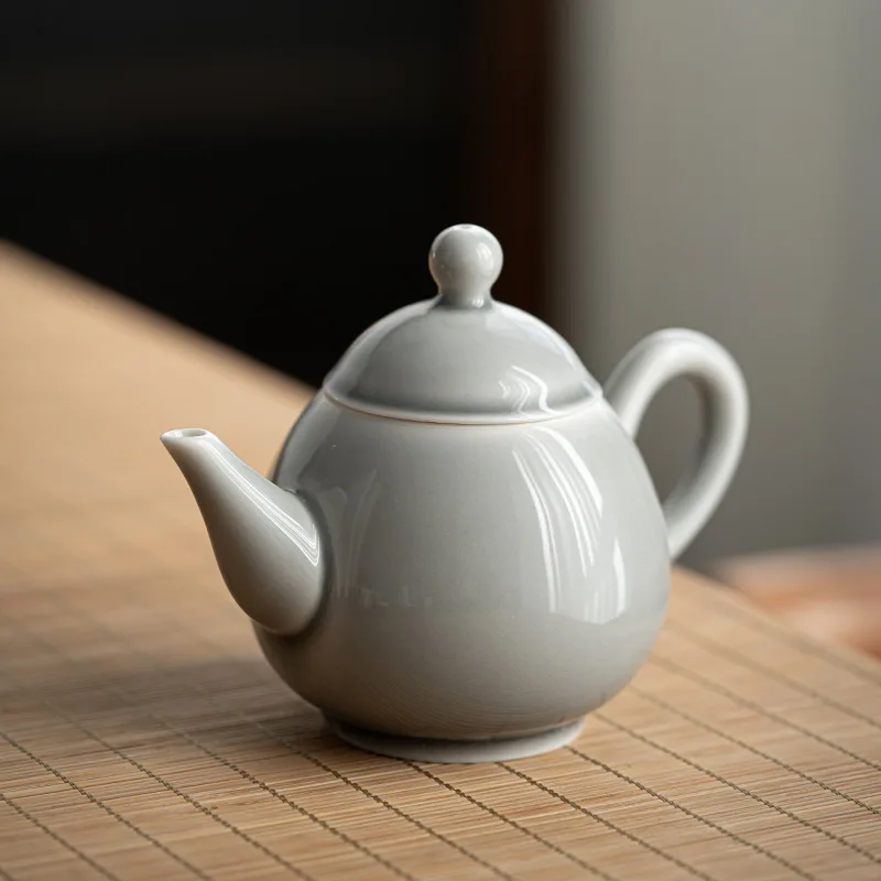 

Ice Gray Glaze Water Drop Pot Japanese-Style Ceramic Kung Fu Teapot Small Single Pot Pu'er Tea Maker Kettle Tea Tea Infuser