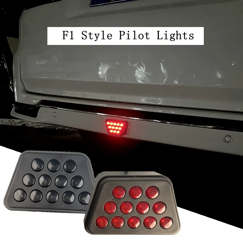 

F1 Style Led Brake Pilot Lights For Car Motorcycle 12 led Rear Tail Lights Auto Warning Reverse Stop Safety Lamps DRL 12V