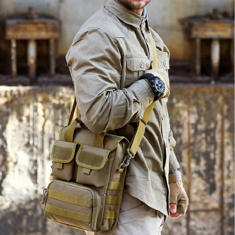 Sac à bandoulière tactique pour hommes, grand rangement Molle leurre Sports de plein air voyage court voyage sacs à bandoulière pour les déplacements randonnée sac à main