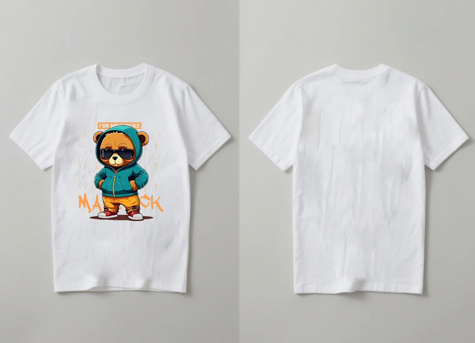 T-shirt stampata casual da uomo T-shirt a maniche corte con grafica cool Cartoon Bear