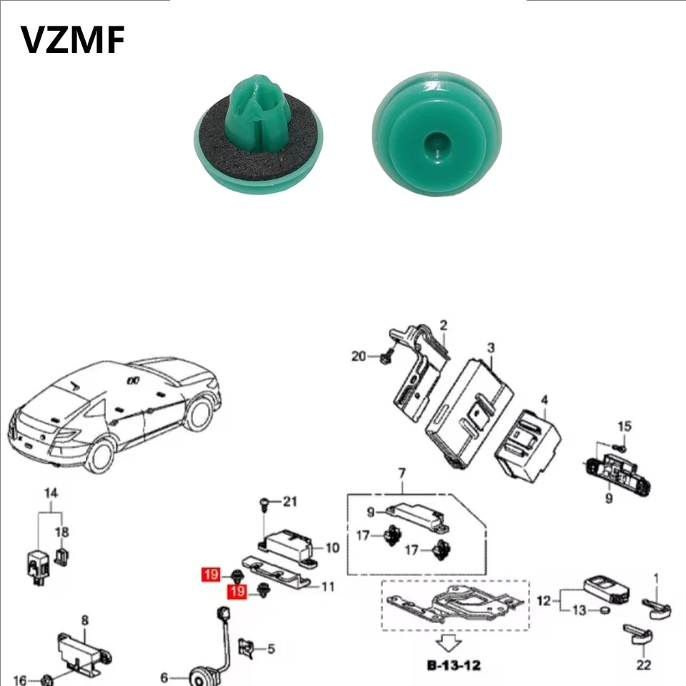 20 個のドアパネル & インテリアトリムリテーナークリップ 91560-SZW-003 ホンダ アコード CR-V CR-Z シビック オデッセイ パイロット 2012-On 用