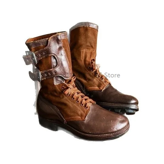 Medieval Punk Boots Men Pirate Role Play PU Leather Shoes Lace‑up Retro Cosplay Costume Boots Party Stage Performance Footwear 6