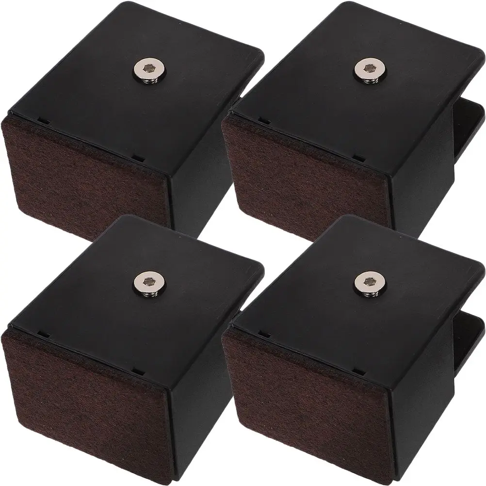 

4pcs Heightened Table Mat Bed Risers 5cm Black Platform Adjustable Furniture Protectors Anti Scratch Desk Chair Sofa Kitchen