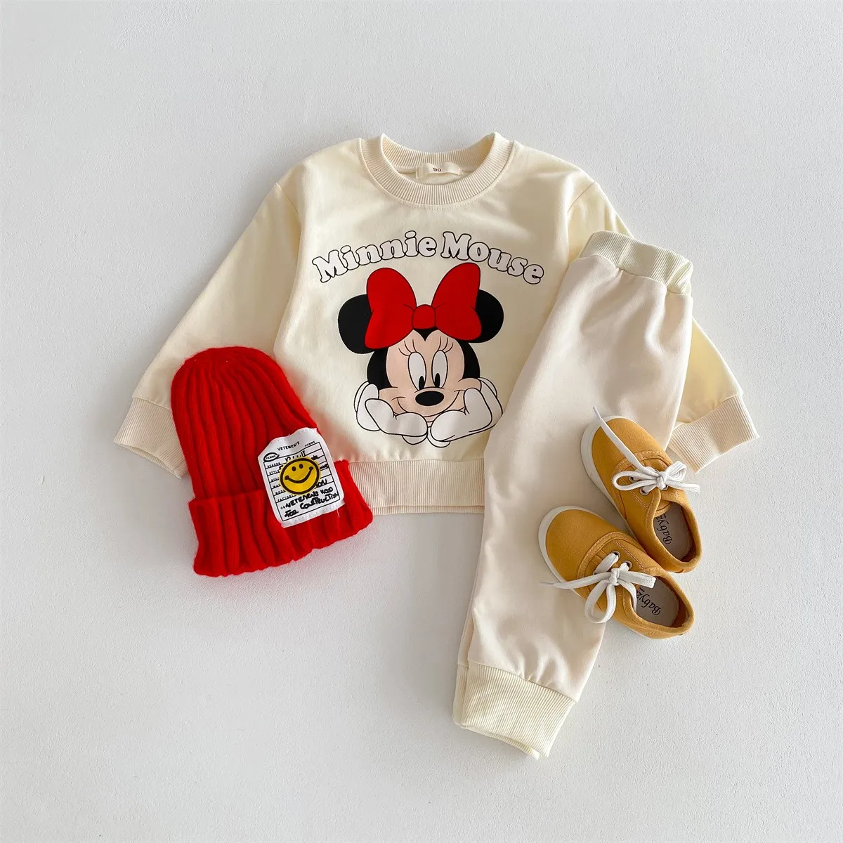 Cartoon Printed Baby Tracksuit Spring Fall Disney Loose Fashion Children Long Sleeve Sweatshirt Sweatpants 2piece Toddler Sets