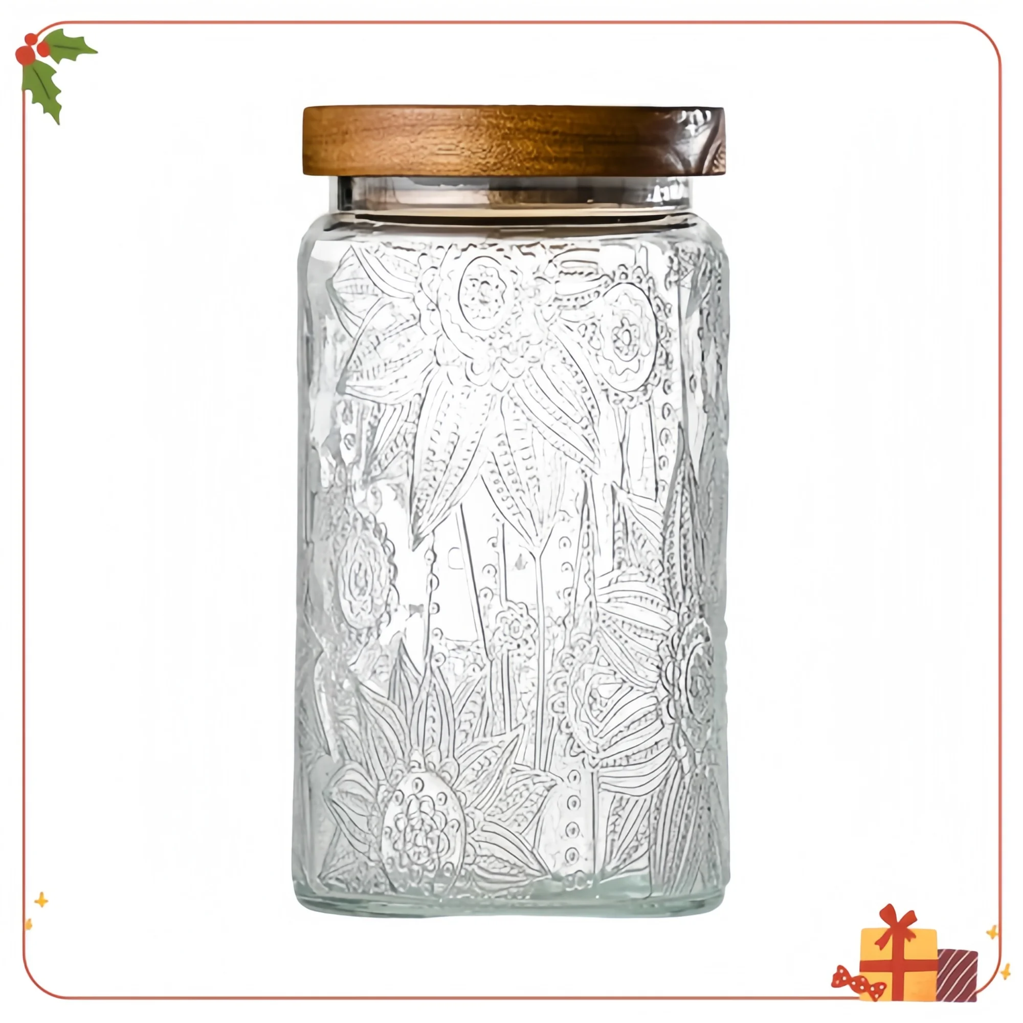 32oz Vintage Glass Jars with Lids - Airtight Food Storage for Coffee Sugar Tea