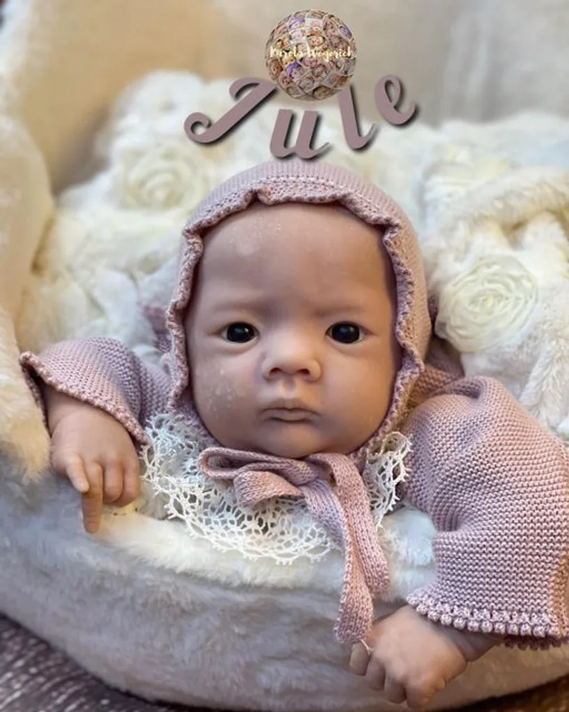 Kit de boneca reborn inacabada e sem pintura de 19'' Jule peças DIY com corpo e olhos de pano