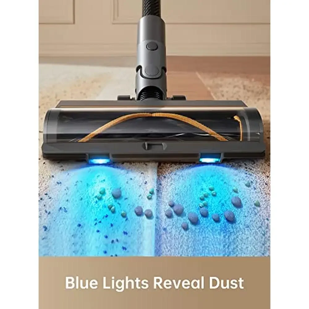 เครื่องดูดฝุ่นไร้สายหัวแปรงคู่บ้านที่มีประสิทธิภาพแบบชาร์จไฟได้สมาร์ทสติ๊กเครื่องดูดฝุ่นแบบใช้มือถือ 90 นาทีรันไทม์อัจฉริยะ