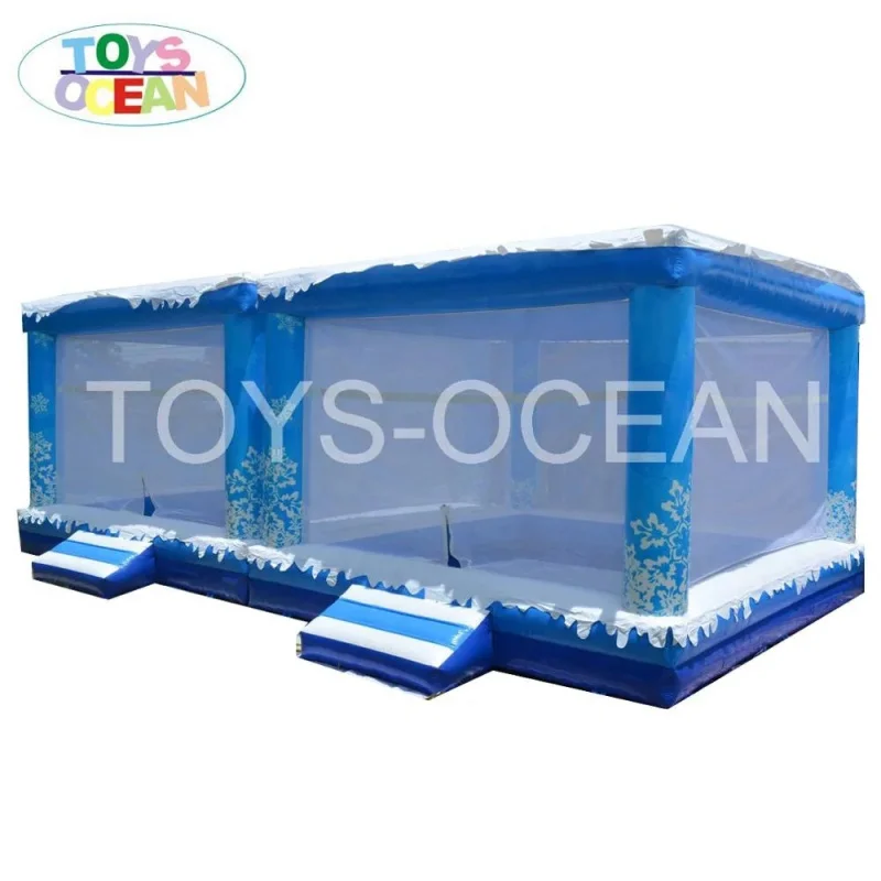 Christmas Inflatable White Ocean Ball Pit Baby Foam Ball Pit Pool for Party Rental Snow Themed Ball Pool Pit House view 3